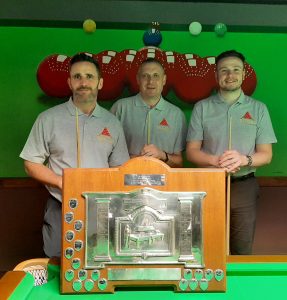 2019-20 Division One Snooker League Champions, David Dalton, Shaun Wilkes, Will Lemons
