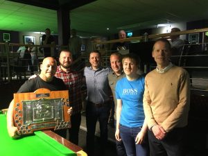 2022/23 Division 1 Snooker League Champions, Mark Ball, Chris Hart, Malcomb Bilclough, James Pears, Mick Jenson
